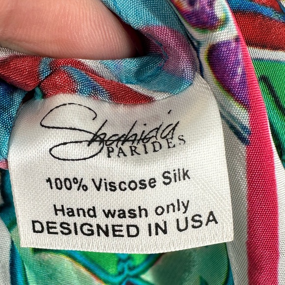 Shahida Parides Convertible Blue Multi Printed Silk Maxi Dress Eclectic One Size - Picture 10 of 10